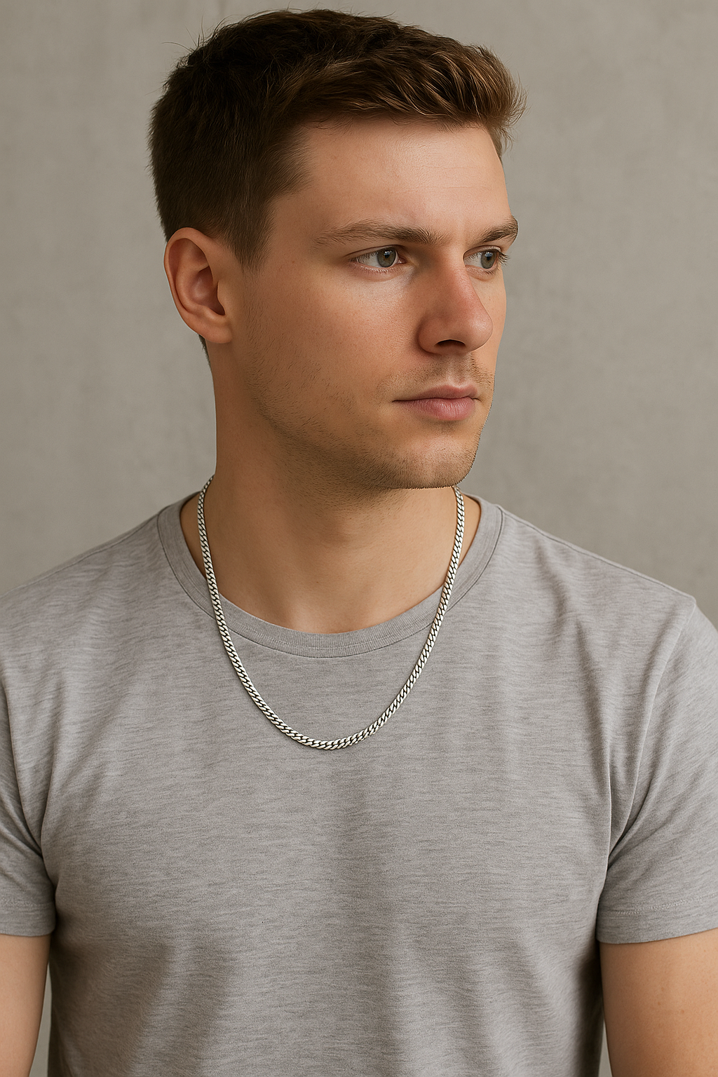 The Argent Curb – 3mm Sterling Silver Chain-3mm solid sterling silver curb chain. Polished flat links, crafted in Italy. Sleek and versatile—wear solo or layered. Shop now.