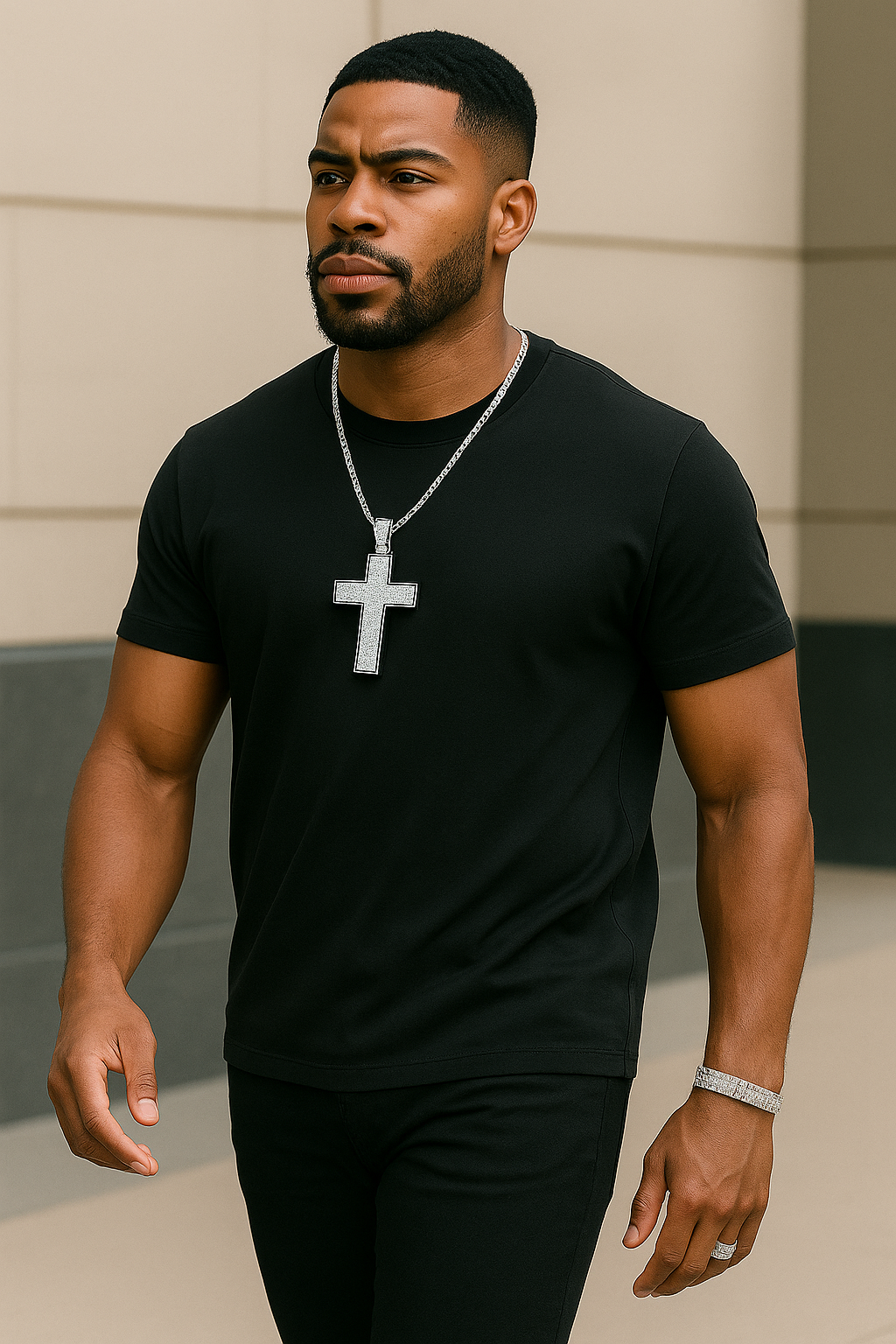 The Herald – XL Iced-Out Cross Necklace-Turn heads with the Herald Iced Cross Pendant. Extra-large gold or silver-tone cross fully paved in sparkling CZ. Bold statement piece. Shop now.