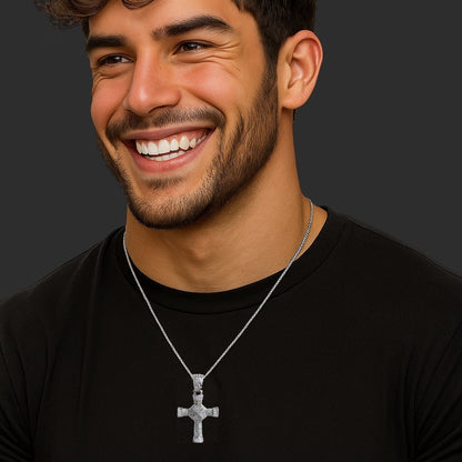 The Radiant Pillar – CZ Cross Pendant Necklace