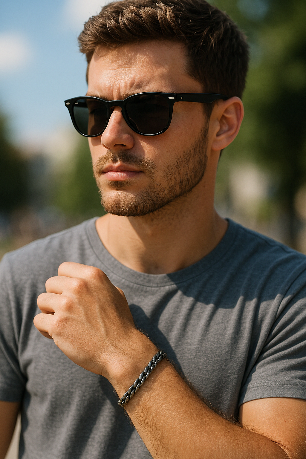 The Anvil Link – 4.6 mm Oxidized Steel Curb Bracelet-Channel forge strength with the Anvil Link Bracelet. 4.6mm oxidized steel curb links in an ancient silver finish. Rugged yet refined. Shop now.