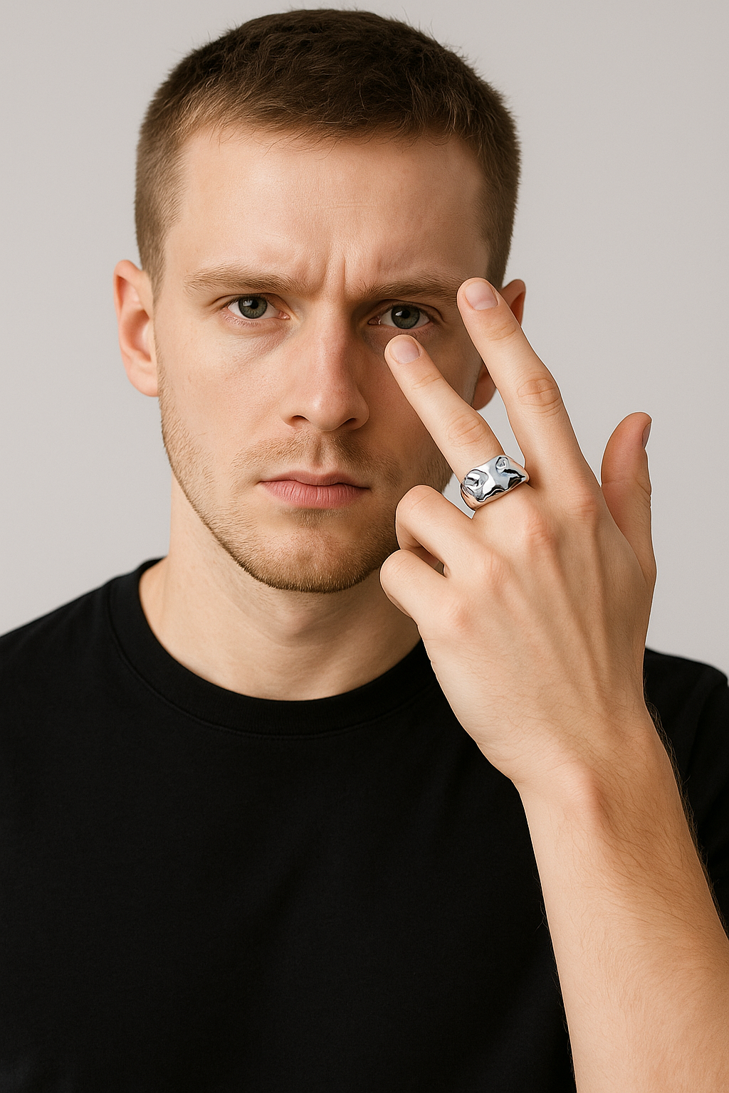 The Livewire – Polished Steel Statement Ring-Channel raw energy with the Livewire Ring. Polished steel, bold 10mm wave-inspired form captures the surge of an electric current. Shop now.