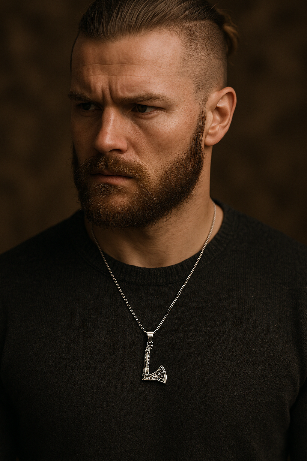 Runeblade - Axe Pendant Necklace-Runeblade Viking Axe Pendant — a symbol of courage and Norse heritage. Solid sterling silver with knotwork and Valknut, honoring Odin and the warrior’s path.