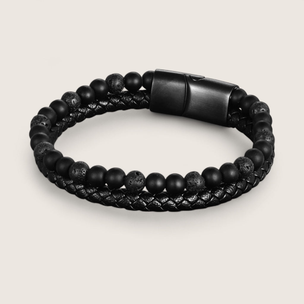 The Forge Duo - Leather Gemstone Bracelet