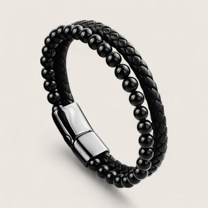 The Forge Duo - Leather Gemstone Bracelet
