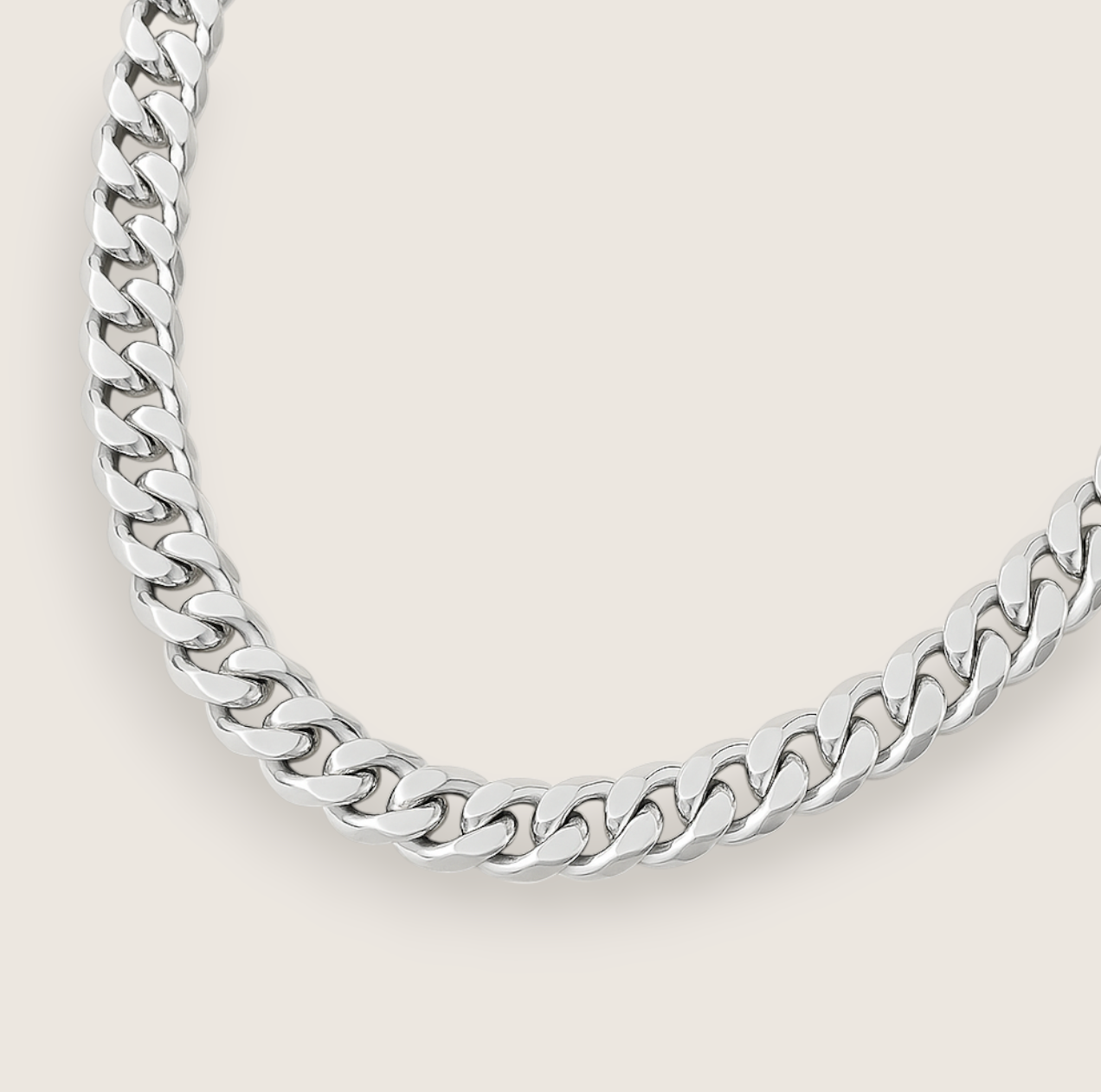 The Argent Curb – 5.8mm Sterling Silver Chain-5.8mm solid sterling silver curb chain. Polished flat links, crafted in Italy. Clean, bold silhouette—perfect solo or layered. Shop now.