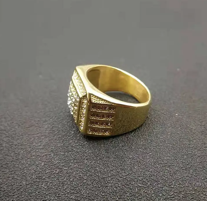 The Sovereign – 18 mm Iced Signet Ring-Elevate your look with the Sovereign Signet Ring. 18mm steel top pavé-set with CZ stones. Polished silver or gold finish. Bold, brilliant style. Shop now.