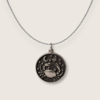 Cancer Double-Sided Coin Zodiac Necklace