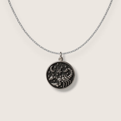 Scorpio Double-Sided Coin Zodiac Necklace