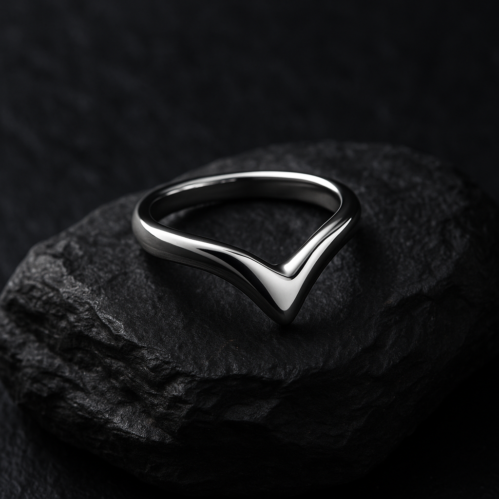 The Volt - Chevron Ring-Channel raw energy with the Volt Chevron Ring. Polished steel V-shaped crest shines like lightning. Bold style with comfort fit. Shop now.