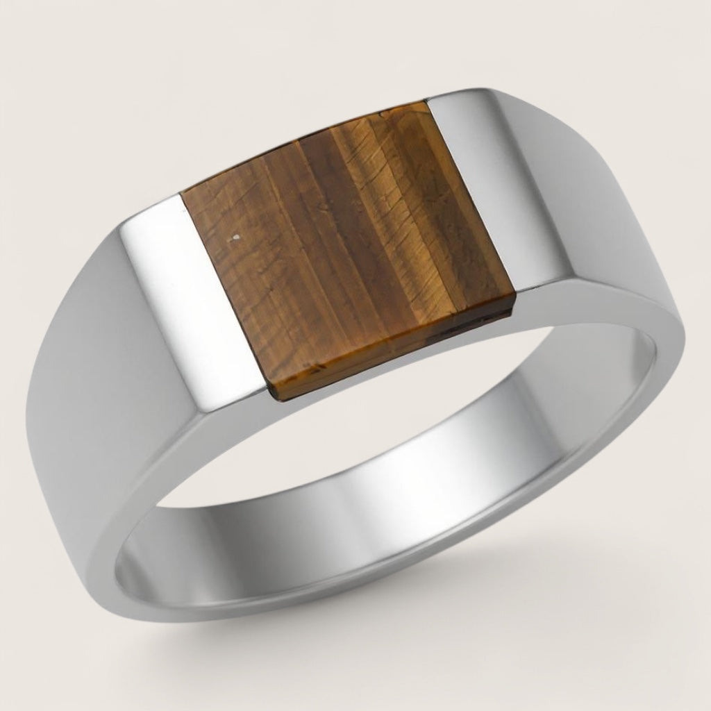 The Crest Signet – Rectangle Gemstone Ring