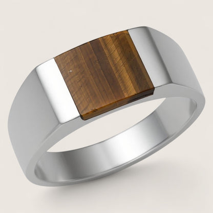 The Crest Signet – Rectangle Gemstone Ring